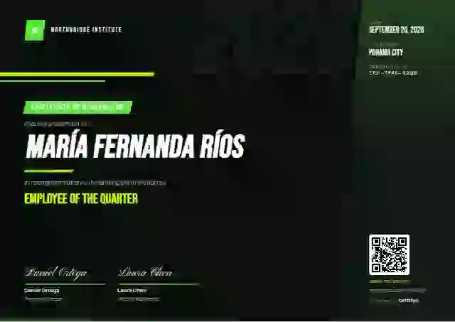 Plantilla de certificado Sports Dynamic Fern de reconocimiento a colaboradores