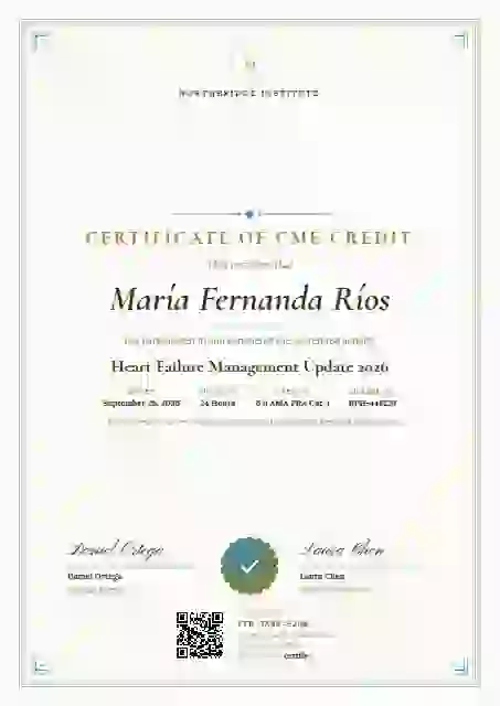 Plantilla de certificado Portrait Classic Marigold de salud y educación médica continua