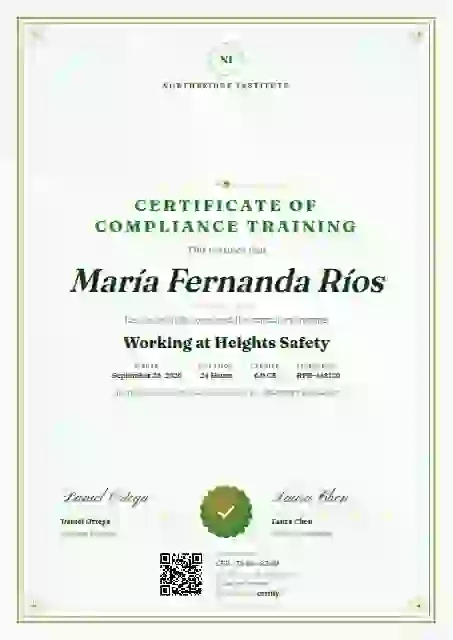 Plantilla de certificado Portrait Classic Meadow de cumplimiento y seguridad