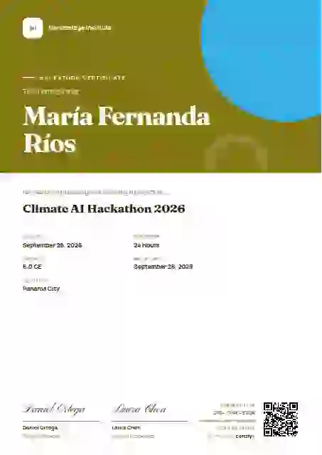 Plantilla de certificado Portrait Modern Marigold de hackatón