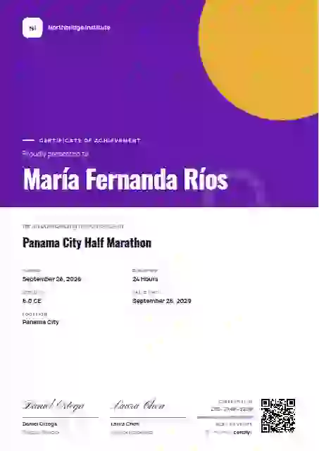 Plantilla de certificado Portrait Modern Amethyst de deportes
