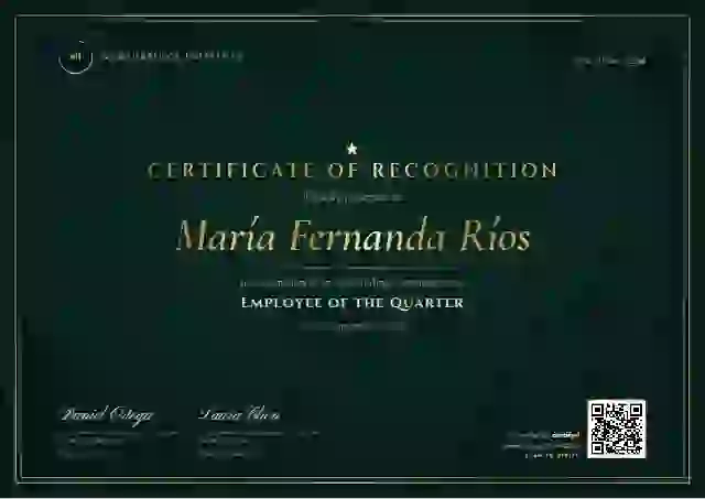 Luxury Foil employee recognition certificate template