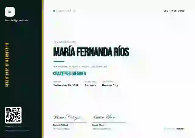 Plantilla de certificado Vertical Sidebar Lagoon de membresía