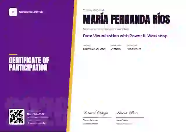 Plantilla de certificado Split Panel Orchid de webinar y taller