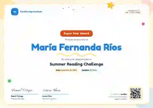 Playful school and kids certificate template