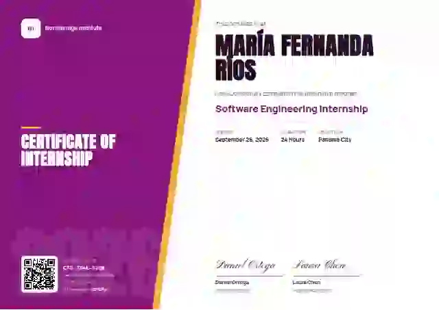 Plantilla de certificado Split Panel Fuchsia de pasantía