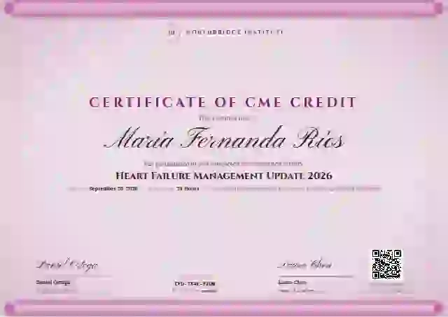 Plantilla de certificado Scroll Parchment Magenta de salud y educación médica continua