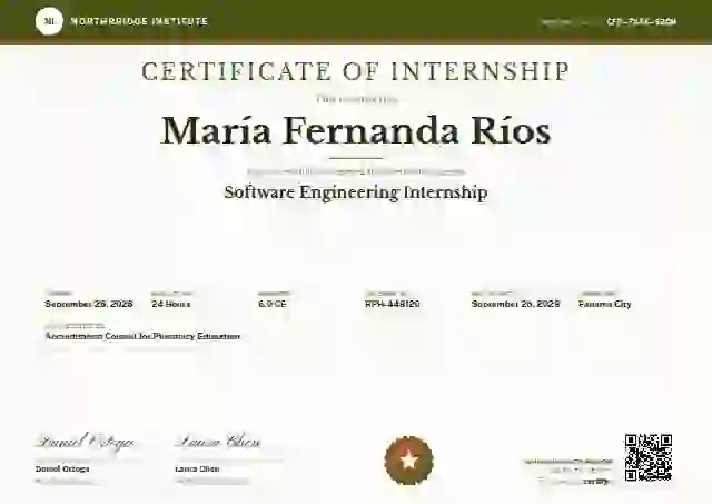 Plantilla de certificado Diploma Subfields Lime de pasantía
