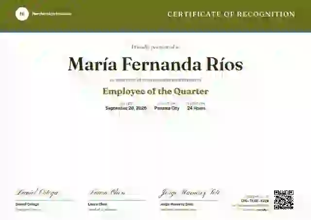 Plantilla de certificado Triple Signature Lime de reconocimiento a colaboradores