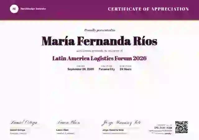 Plantilla de certificado Triple Signature Magenta de ponente de conferencia