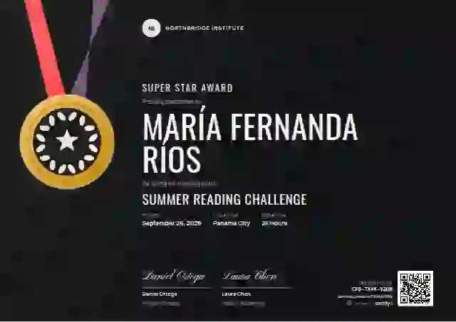 Plantilla de certificado Sports Medal Fuchsia de escuela y niños