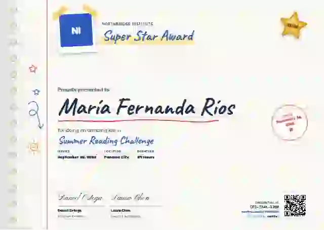Notebook Page school and kids certificate template