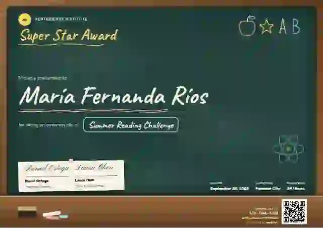 Plantilla de certificado Chalkboard de escuela y niños