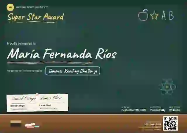 Chalkboard Marigold school and kids certificate template