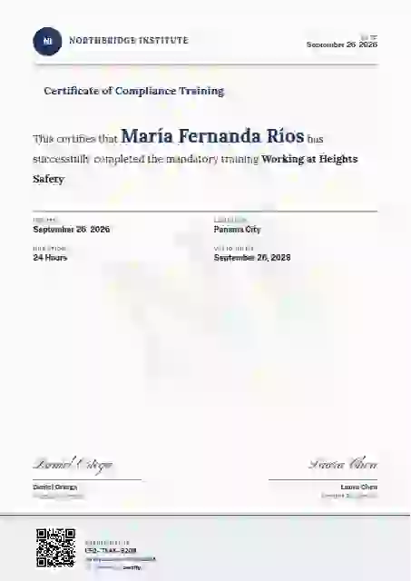 Plantilla de certificado Constancia Letter Sapphire de cumplimiento y seguridad