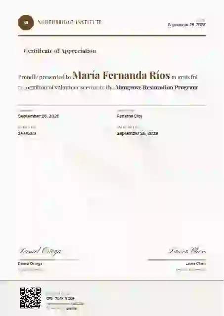Constancia Letter Amber volunteer appreciation certificate template