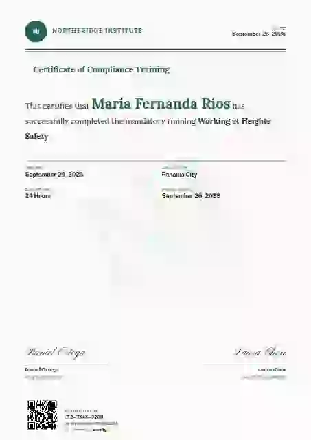Plantilla de certificado Constancia Letter Seafoam de cumplimiento y seguridad
