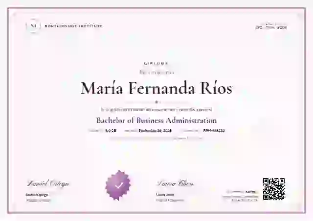 Classic Seal Plum academic diploma certificate template