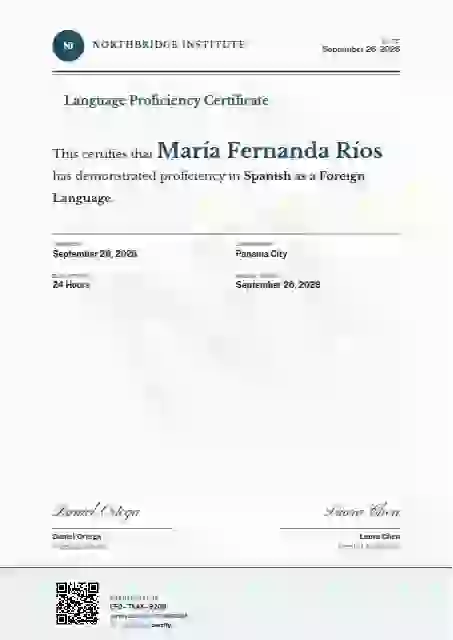 Constancia Letter Cerulean language proficiency certificate template