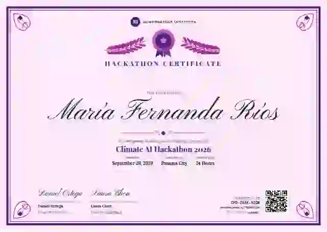 Diploma de Honor Violet hackathon certificate template