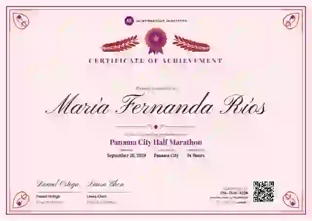 Diploma de Honor Fuchsia sports certificate template