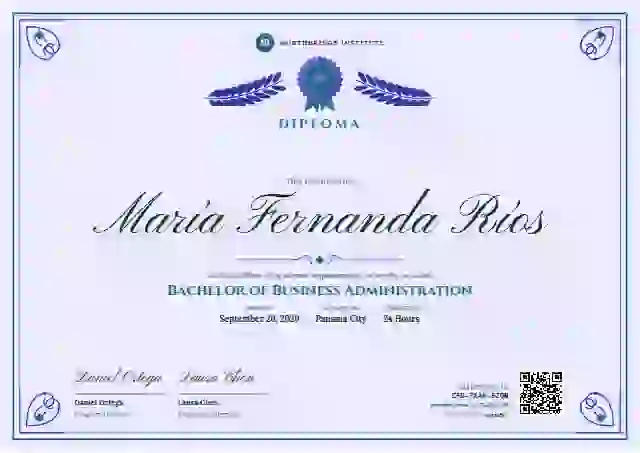 Diploma de Honor Cerulean academic diploma certificate template