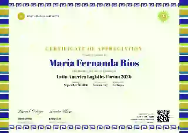 Plantilla de certificado Greca Folk Ultramarine de ponente de conferencia