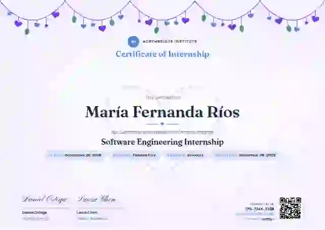 Heart Garland Azure internship certificate template