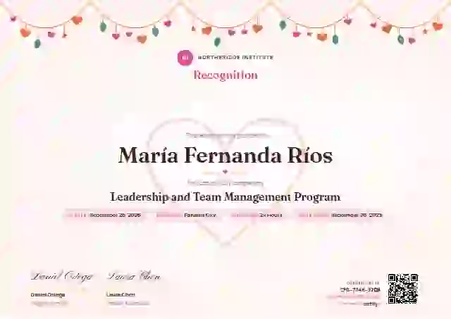 Heart Garland Raspberry latin america certificate template