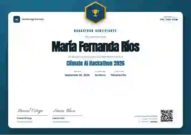 Icon Badge Cerulean hackathon certificate template