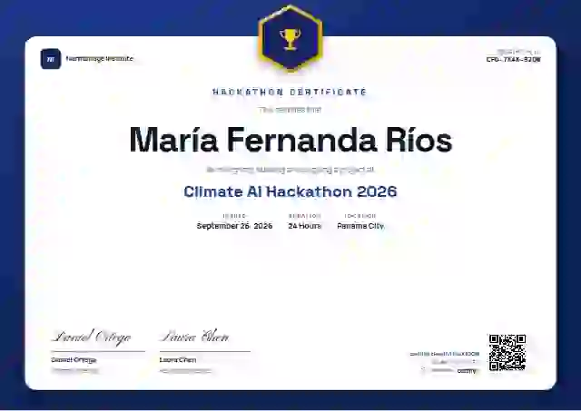 Icon Badge Sapphire hackathon certificate template