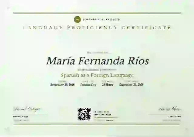 Letterpress Soft Lime language proficiency certificate template