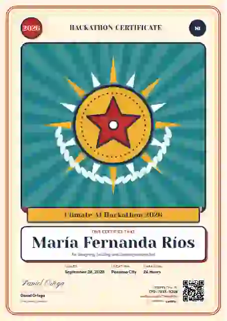 Loteria Card Scarlet hackathon certificate template
