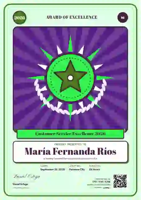 Plantilla de certificado Loteria Card Fern de premios y logros