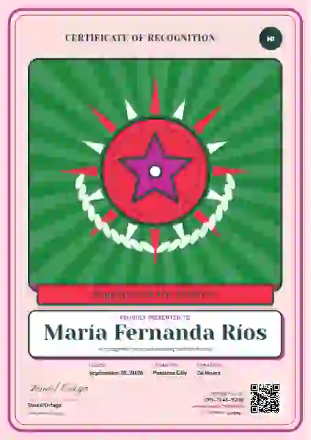 Loteria Card Magenta employee recognition certificate template