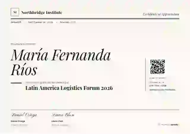 Editorial Serif Ink Blue conference speaker certificate template