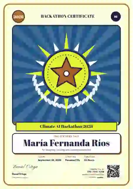 Loteria Card Tangerine hackathon certificate template