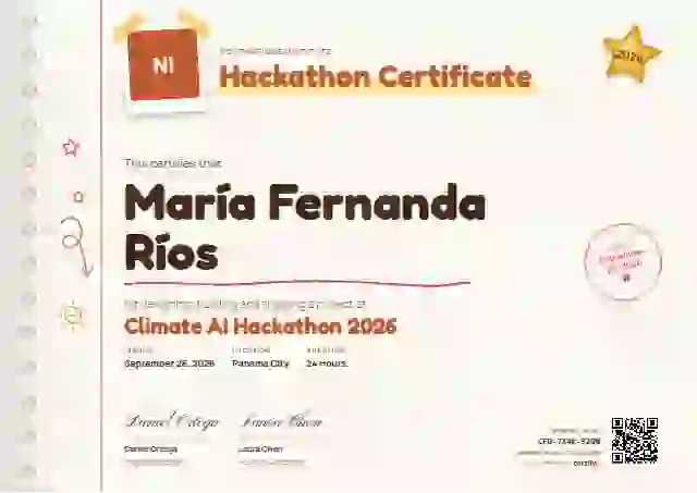 Notebook Page Vermilion hackathon certificate template