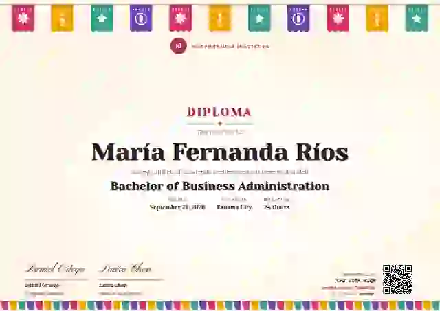 Papel Picado Ruby academic diploma certificate template