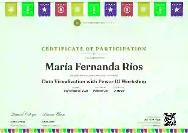 Papel Picado Lime webinar and workshop certificate template
