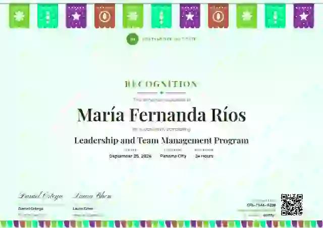 Papel Picado Fern latin america certificate template