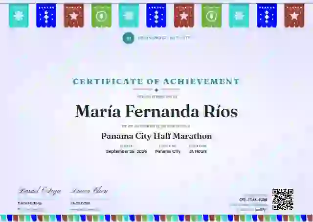 Papel Picado Lagoon sports certificate template