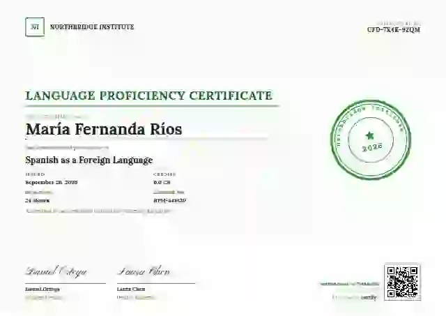 Rubber Stamp Jade language proficiency certificate template