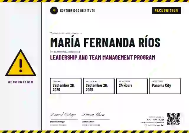 Safety Card Fuchsia latin america certificate template
