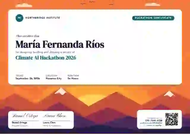 Sol Mural Lagoon hackathon certificate template