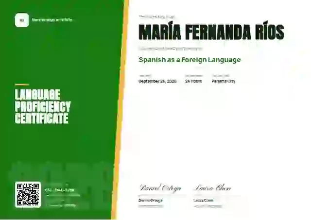 Split Panel Meadow language proficiency certificate template
