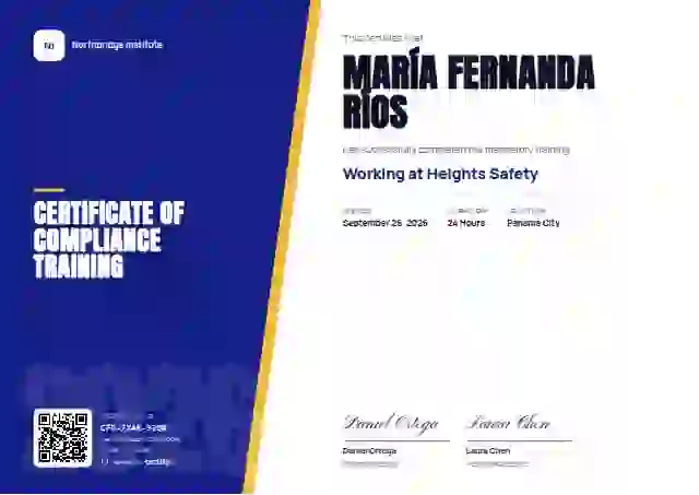 Split Panel Ultramarine compliance and safety certificate template