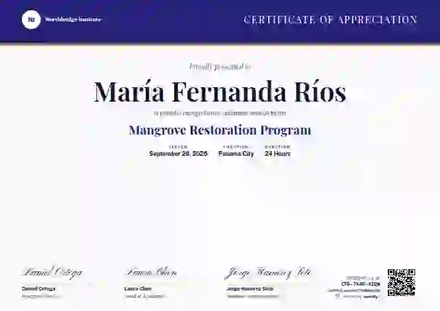 Triple Signature Ultramarine volunteer appreciation certificate template
