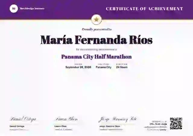 Triple Signature Orchid sports certificate template