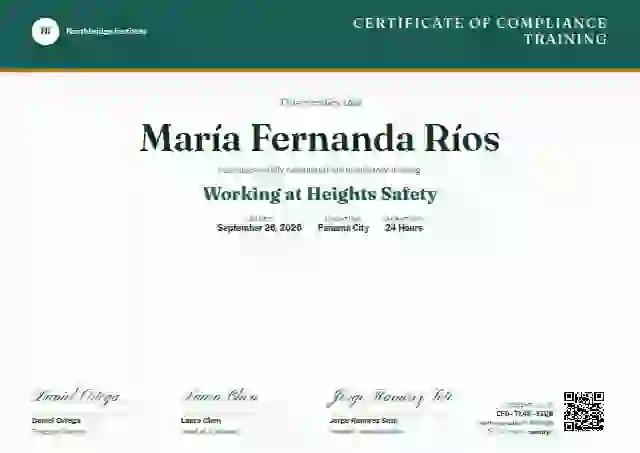 Triple Signature Seafoam compliance and safety certificate template